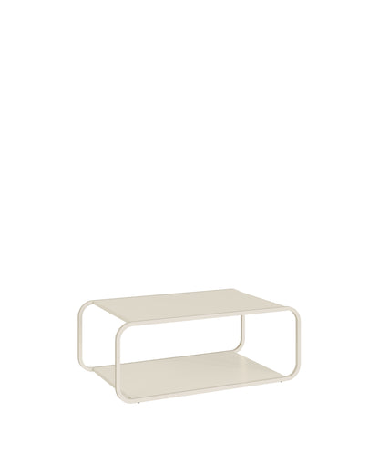 Mesa de Centro Orgânica com Pés em Aço Dunna 80cm - Off-White Fosco