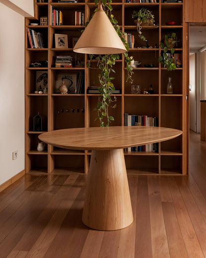 Mesa de Jantar Orgânica Tampo Laminado para 4 Lugares Tellina 120 cm - Mel