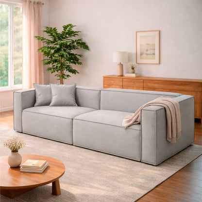 Sofá 4 Lugares Freddo 250 cm - Linho Texturizado Cinza