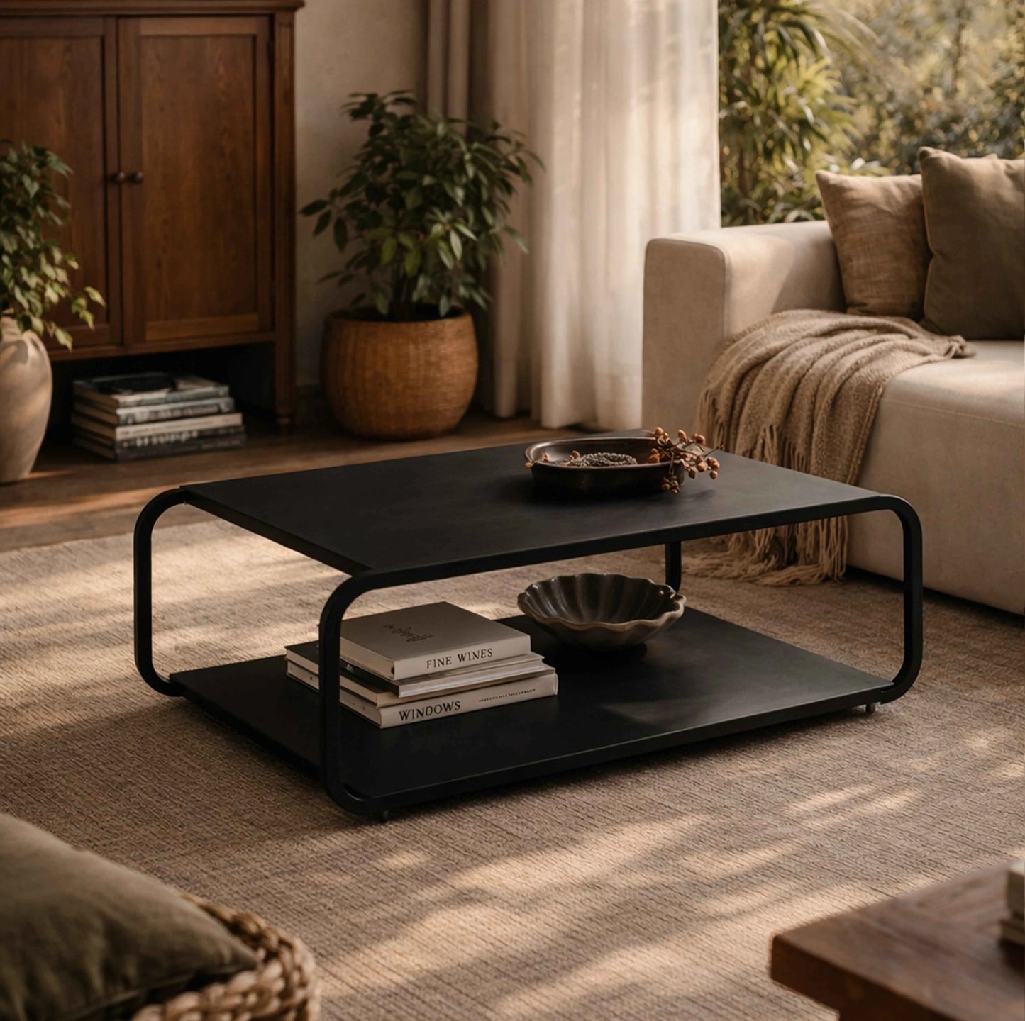 Mesa de Centro Retangular Dunna 80 cm - Preto