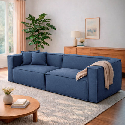 Sofá 4 Lugares Freddo 250 cm - Linho Texturizado Azul