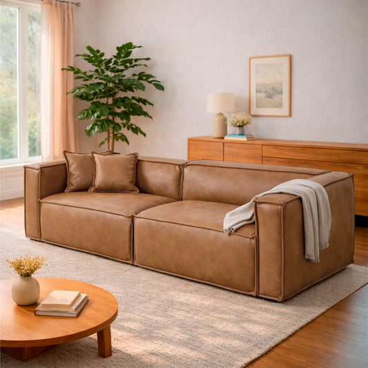 Sofá 4 Lugares Freddo 250 cm - PU Caramelo