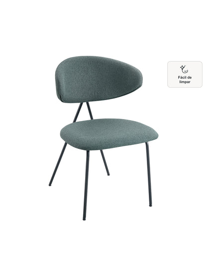 Cadeira de Aço Estofada Elora - Verde
