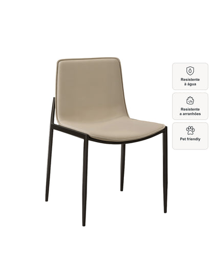 Cadeira de Aço Estofada Kora - Fendi