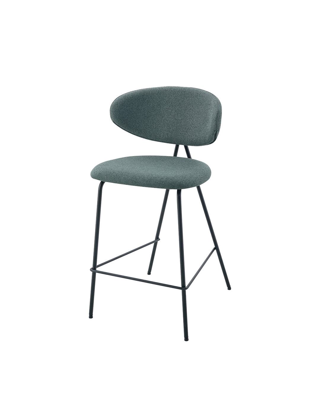 Banqueta Alta de Aço Estofada Elora - Verde