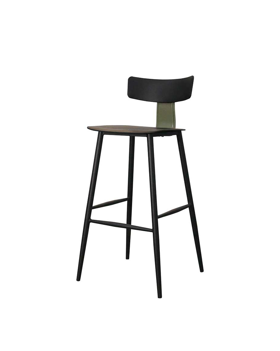 Banqueta Alta de Aço Estofada Évoa - Preto e Verde