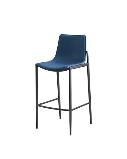 Banqueta Alta de Aço Estofada Kora - Azul
