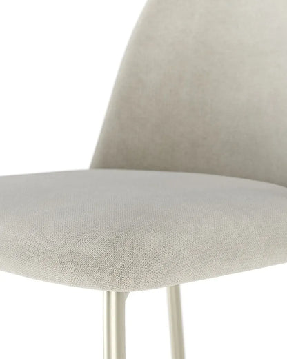 Banqueta Alta de Aço Estofada Lucille - Champanhe c/ Soft Palha