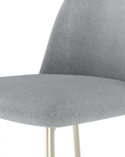 Banqueta Alta de Aço Estofada Lucille - Champanhe c/ Stone Carbono