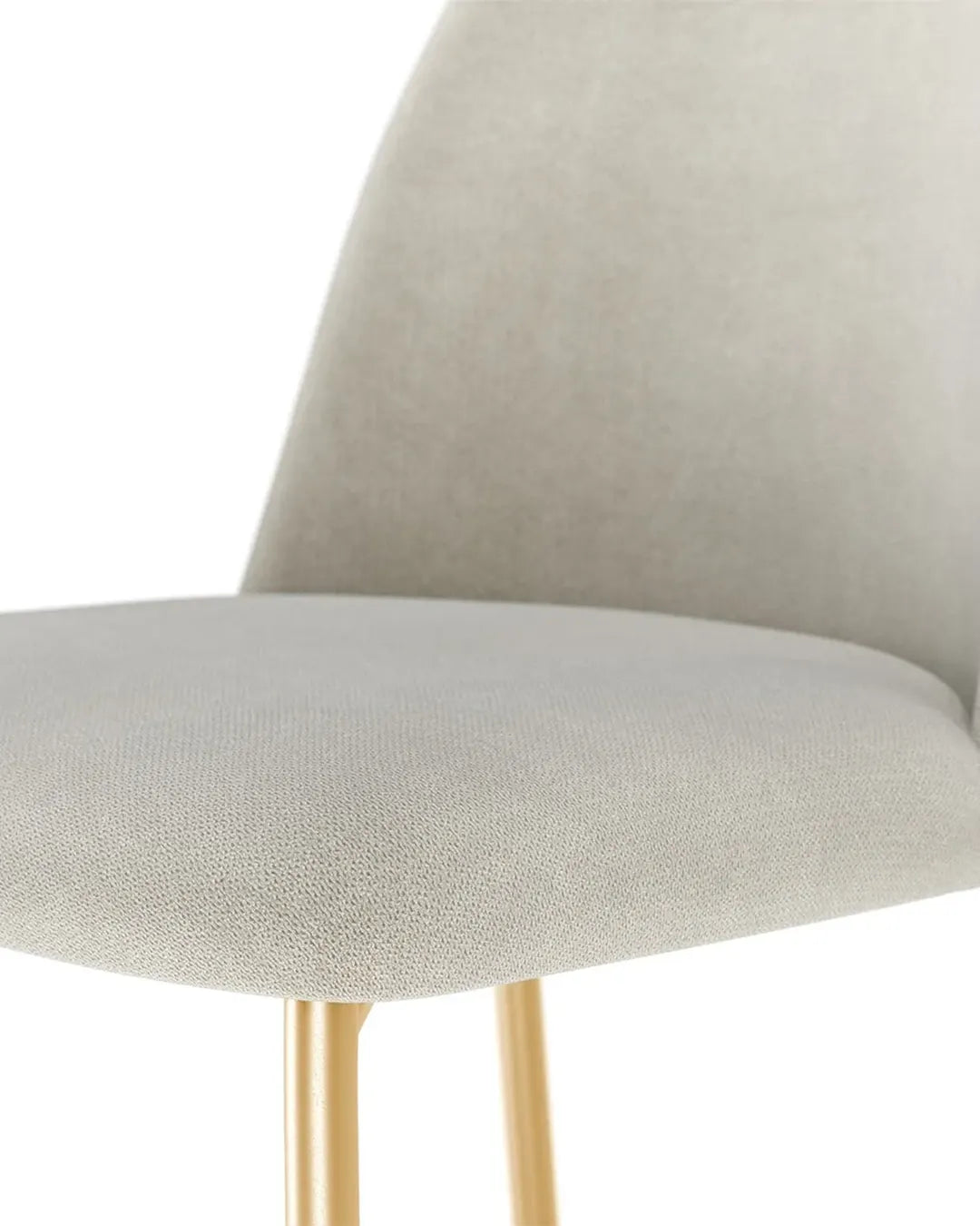 Banqueta Alta de Aço Estofada Lucille - Dourado c/ Soft Palha