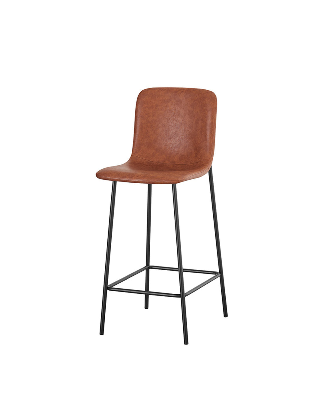 Banqueta Alta de Aço Estofada Millow - Marrom