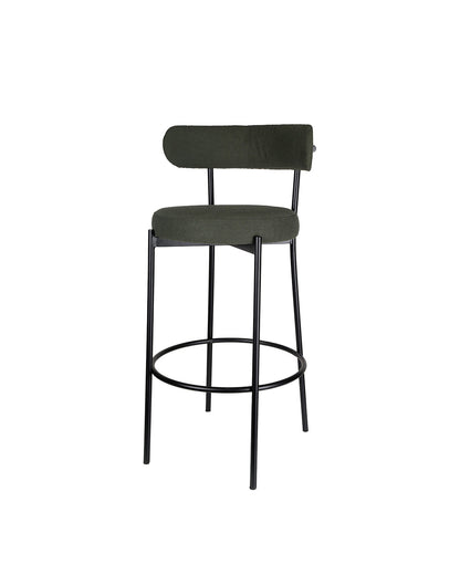 Banqueta Alta de Aço Estofada Olyra - Verde