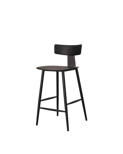 Banqueta Baixa de Aço Estofada Évoa - Preto e Cinza