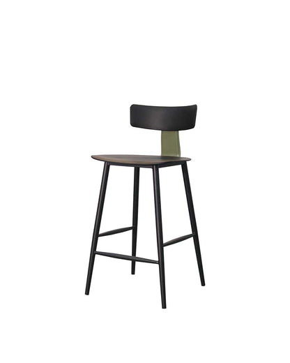 Banqueta Baixa de Aço Estofada Évoa - Preto e Verde