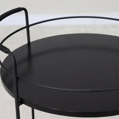 Aparador Bar Redondo com pés em Metal Biophilia 54 cm - Preto