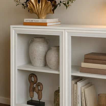Buffet 2 Portas com Vidro Vitria 91 cm - Branco