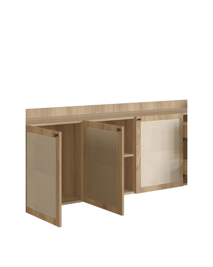 Buffet 3 Portas 2 Gavetas Palhinha Urdi 180 cm - Mel