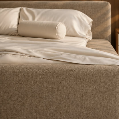 Cama Estofada King com Cabeceira Nora - Linho Fendi