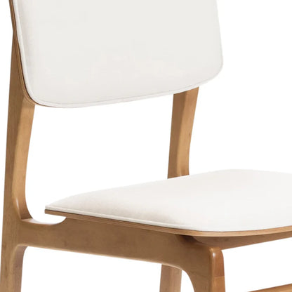 Conjunto de Jantar Mesa Orgânica 6 Cadeiras Gaya - Natural c/ Off White