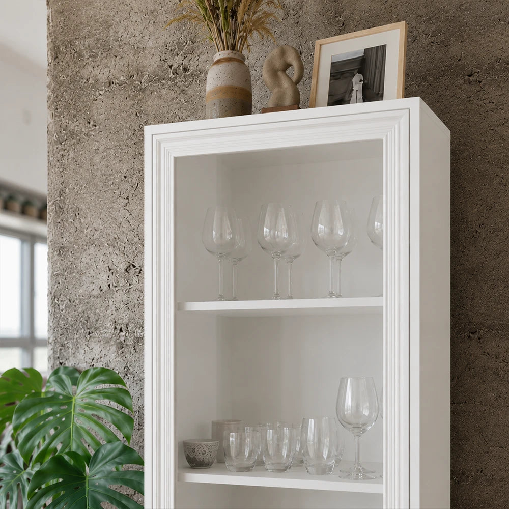 Cristaleira 1 Porta com Vidro Vitria 47 cm - Branco