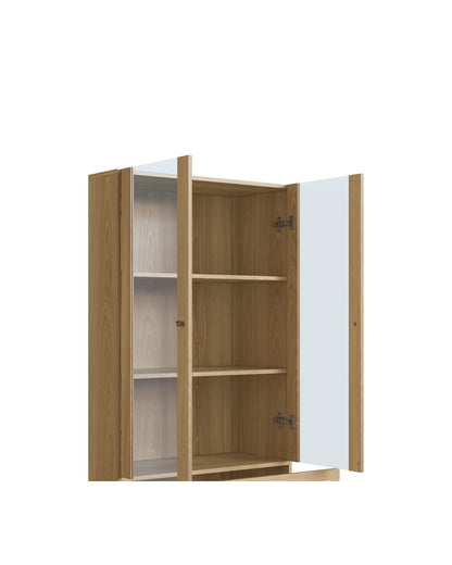 Cristaleira 2 Portas Vidro 1 Gaveta Urdi 83 cm - Mel c/ Palhinha