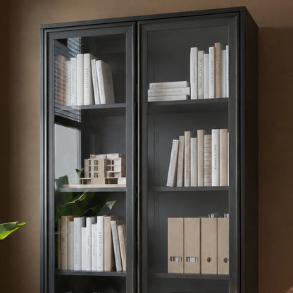 Cristaleira 2 Portas com Vidro Vitria 91 cm - Preto