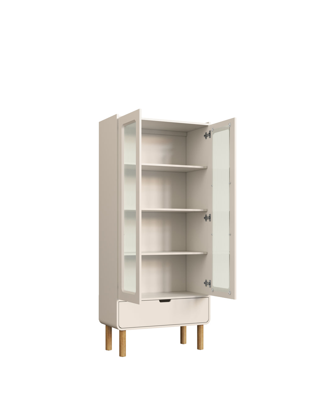 Cristaleira Orgânica 2 Portas Yume 80 cm - Off-White Fosco