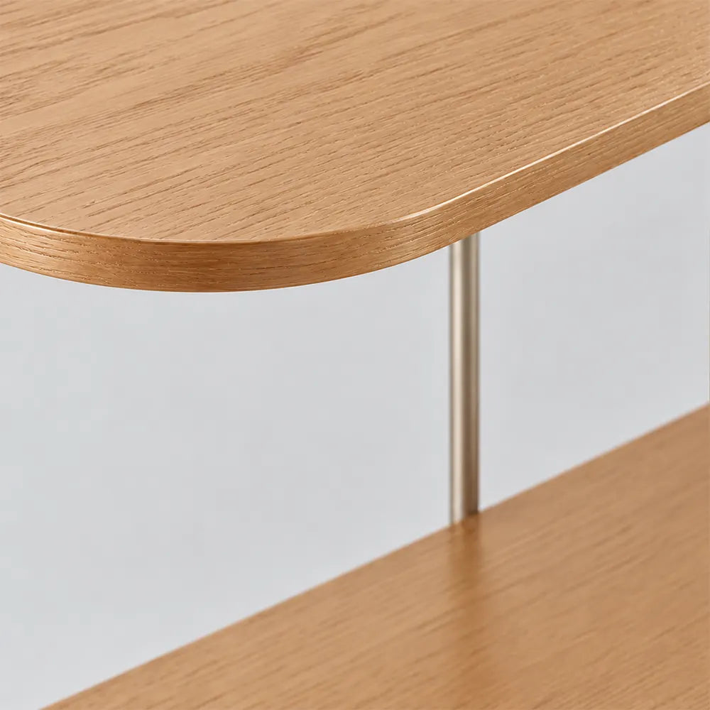 Mesa Lateral com pés em Metal Biophilia Alta 55 cm - Mel c/ Champanhe