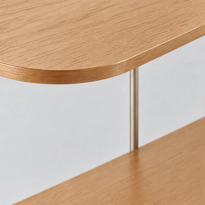 Mesa Lateral com pés em Metal Biophilia Alta 55 cm - Mel c/ Champanhe