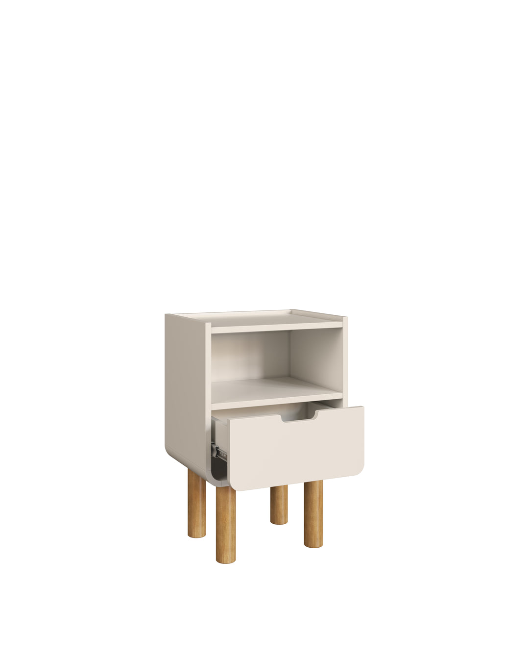 Mesa de Cabeceira Orgânica 1 Gaveta Yume 40 cm - Off-White Fosco