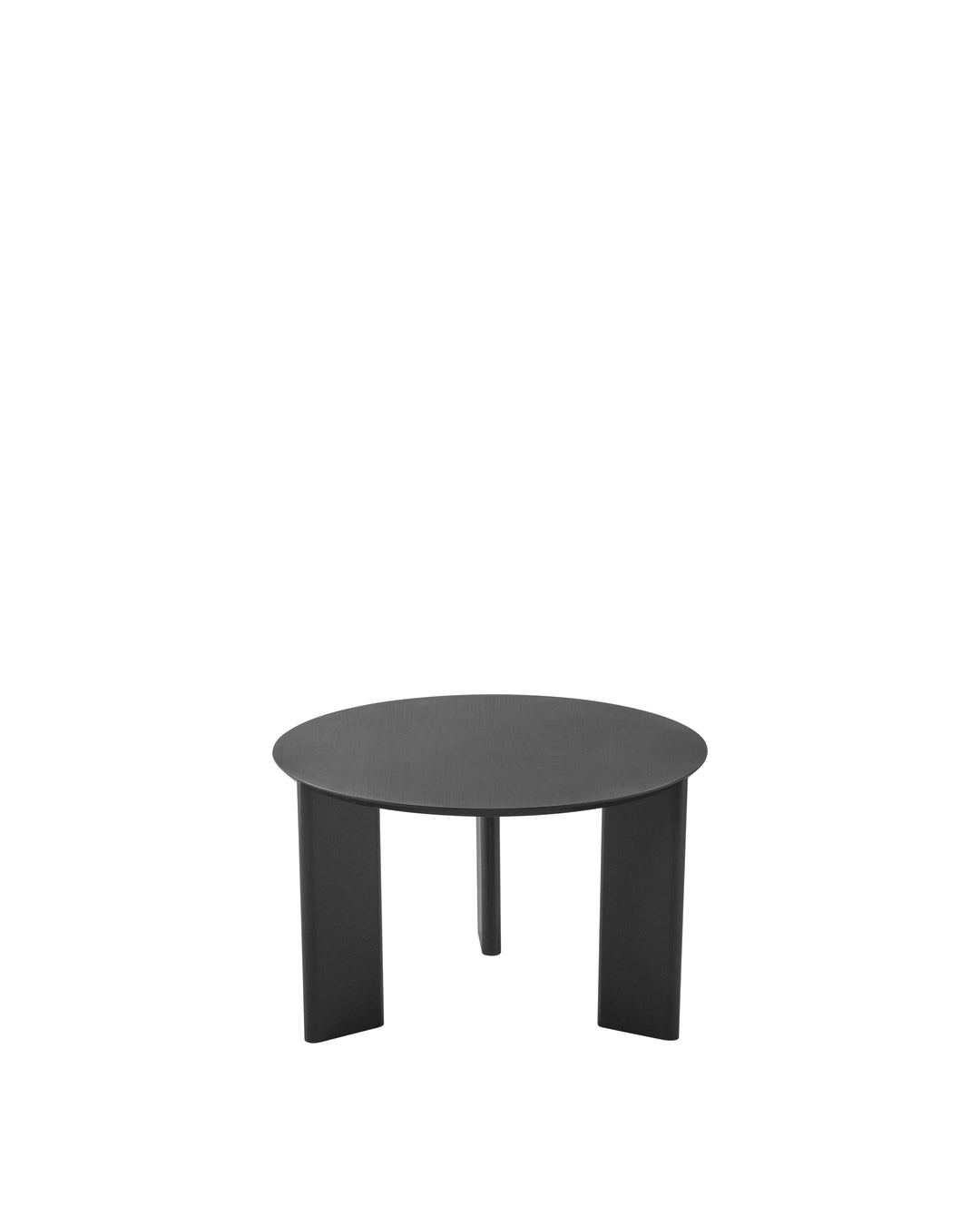 Mesa de Centro Redonda com Pés de Madeira Maciça Moova 60 cm - Preto Fosco