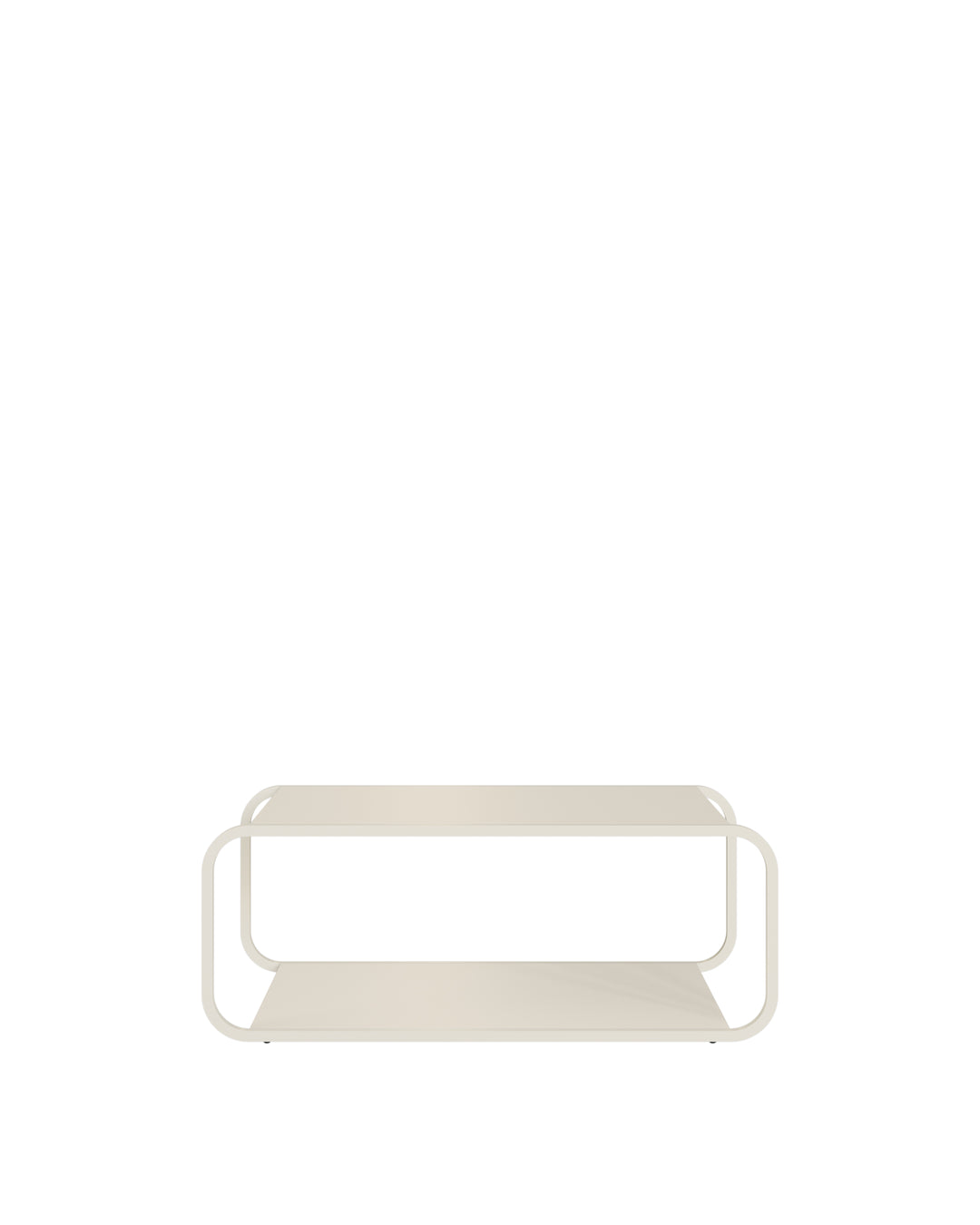 Mesa de Centro Orgânica com Pés em Aço Dunna 80cm - Off-White Fosco