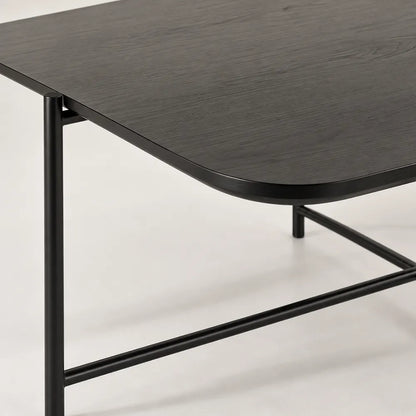 Mesa de Centro Retangular com pés em Metal Biophilia 93 cm - Preto