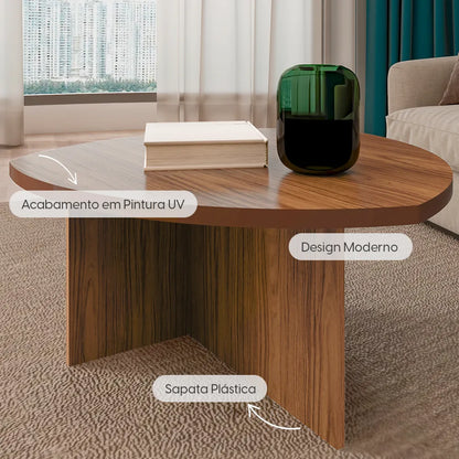 Mesa de Centro Triangular para Sala Elia 76 cm - Natural