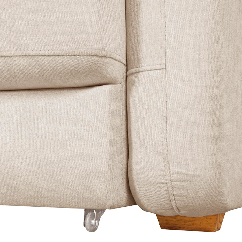 Sofá Cama Retrátil e Reclinável 3 Lugares Hudson 210 cm - Linho Texturizado Bege