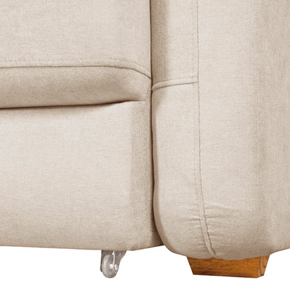 Sofá Cama Retrátil e Reclinável 3 Lugares Hudson 210 cm - Linho Texturizado Bege