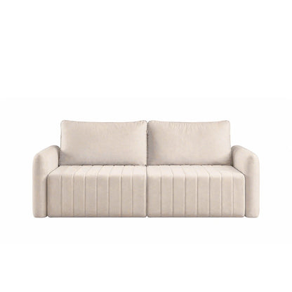 Sofá Retrátil 2 Lugares Nápole 170 cm - Linho Texturizado Bege