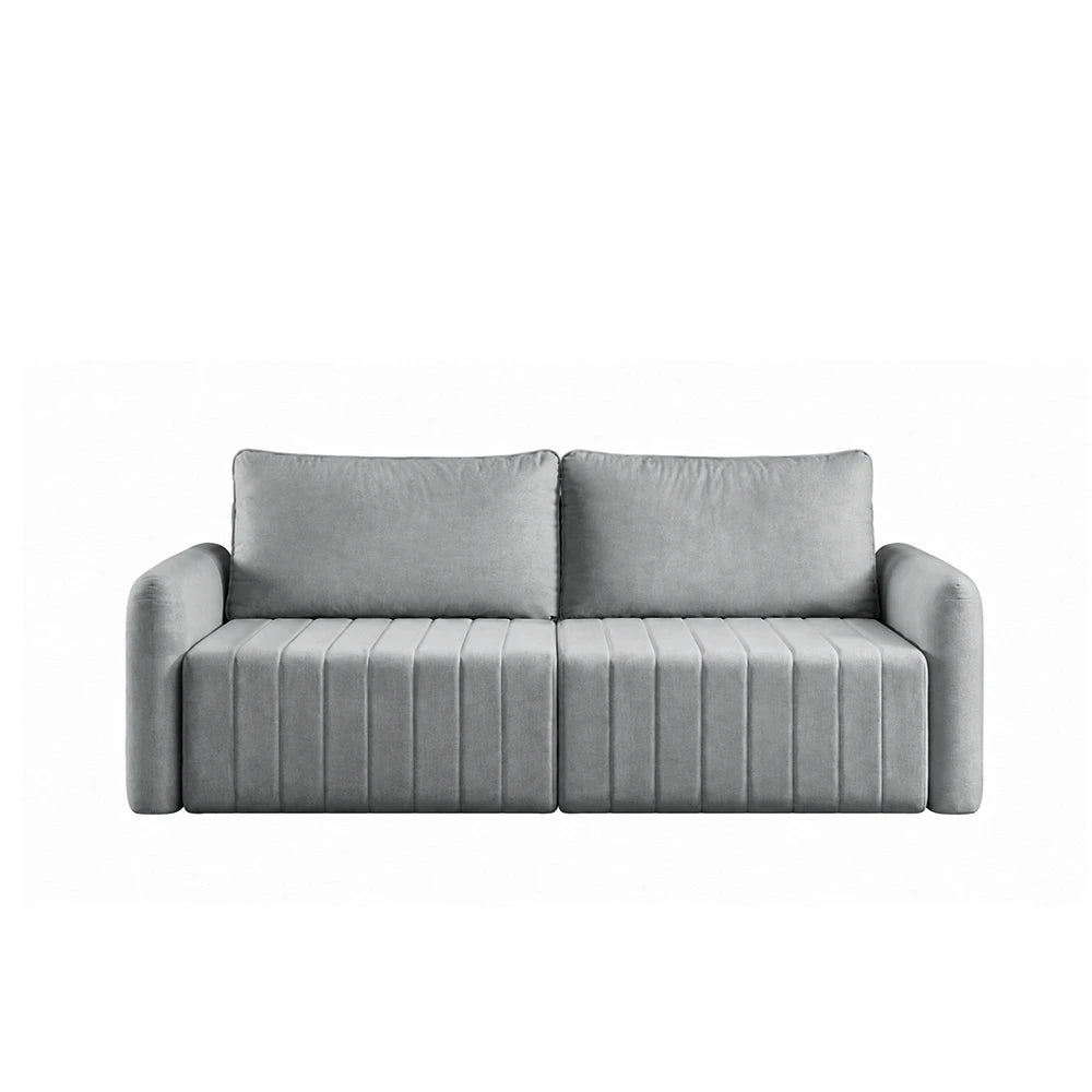 Sofá Retrátil 2 Lugares Nápole 170 cm - Linho Texturizado Cinza
