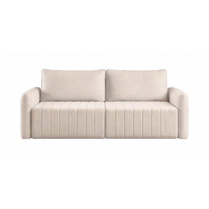 Sofá Retrátil 4 Lugares Nápole 230 cm - Linho Texturizado Bege