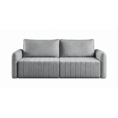 Sofá Retrátil 4 Lugares Nápole 230 cm - Linho Texturizado Cinza