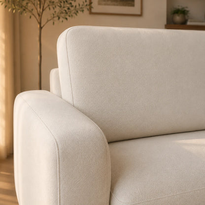 Sofá 4 Lugares Capri 230 cm - Linho Texturizado Bege c/ Natural