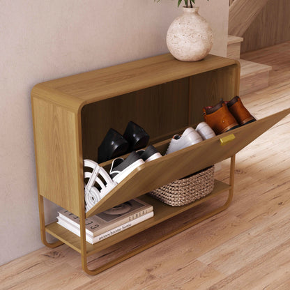Sapateira com 1 Porta Dunna 93 cm - Mel c/ Dourado