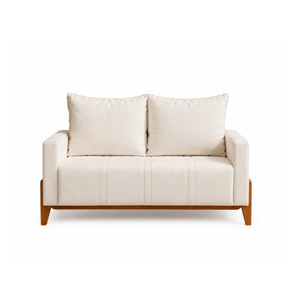 Sofá 2 Lugares Elio 148 cm - Linho Off White c/ Mel