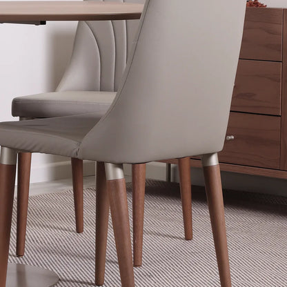 Conjunto de Jantar Mesa Orgânica Kalyx 4 Cadeiras Lara - Champanhe c/ Canella - Fendi