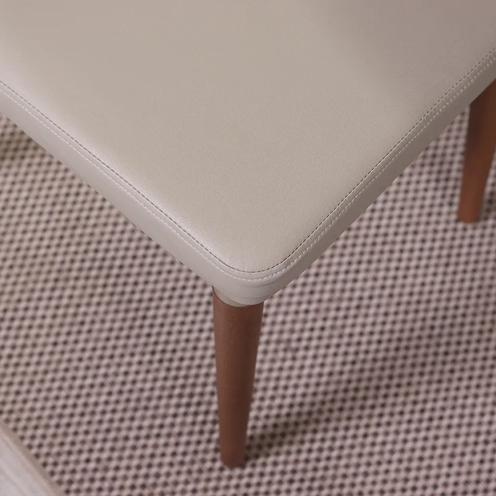 Conjunto de Jantar Mesa Redonda com Vidro Cloe 4 Cadeiras Lara - Champanhe c/ Off White - Fendi