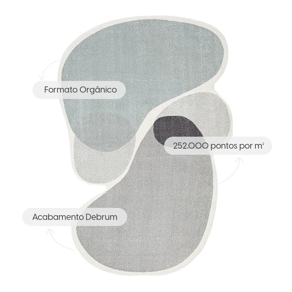 Tapete Orgânico Egípcio para Sala e Quarto Solin 240 x 300 cm - Cinza