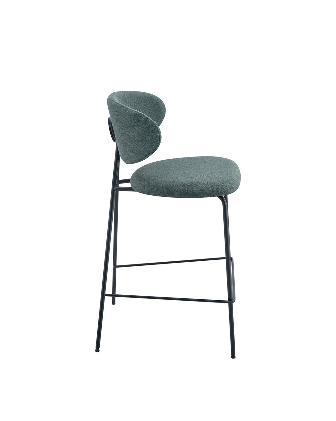 Banqueta Alta de Aço Estofada Elora - Verde