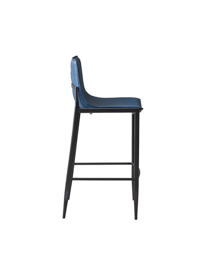 Banqueta Alta de Aço Estofada Kora - Azul