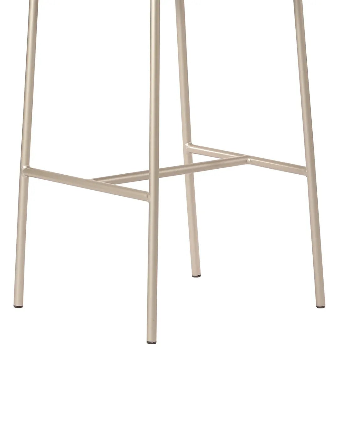 Banqueta Alta de Aço Estofada Lucille - Champanhe c/ Stone Carbono