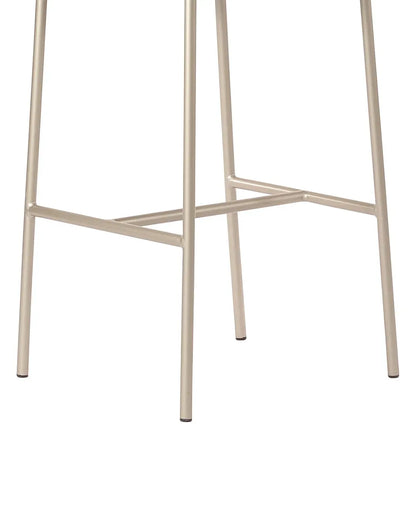 Banqueta Alta de Aço Estofada Lucille - Champanhe c/ Stone Carbono